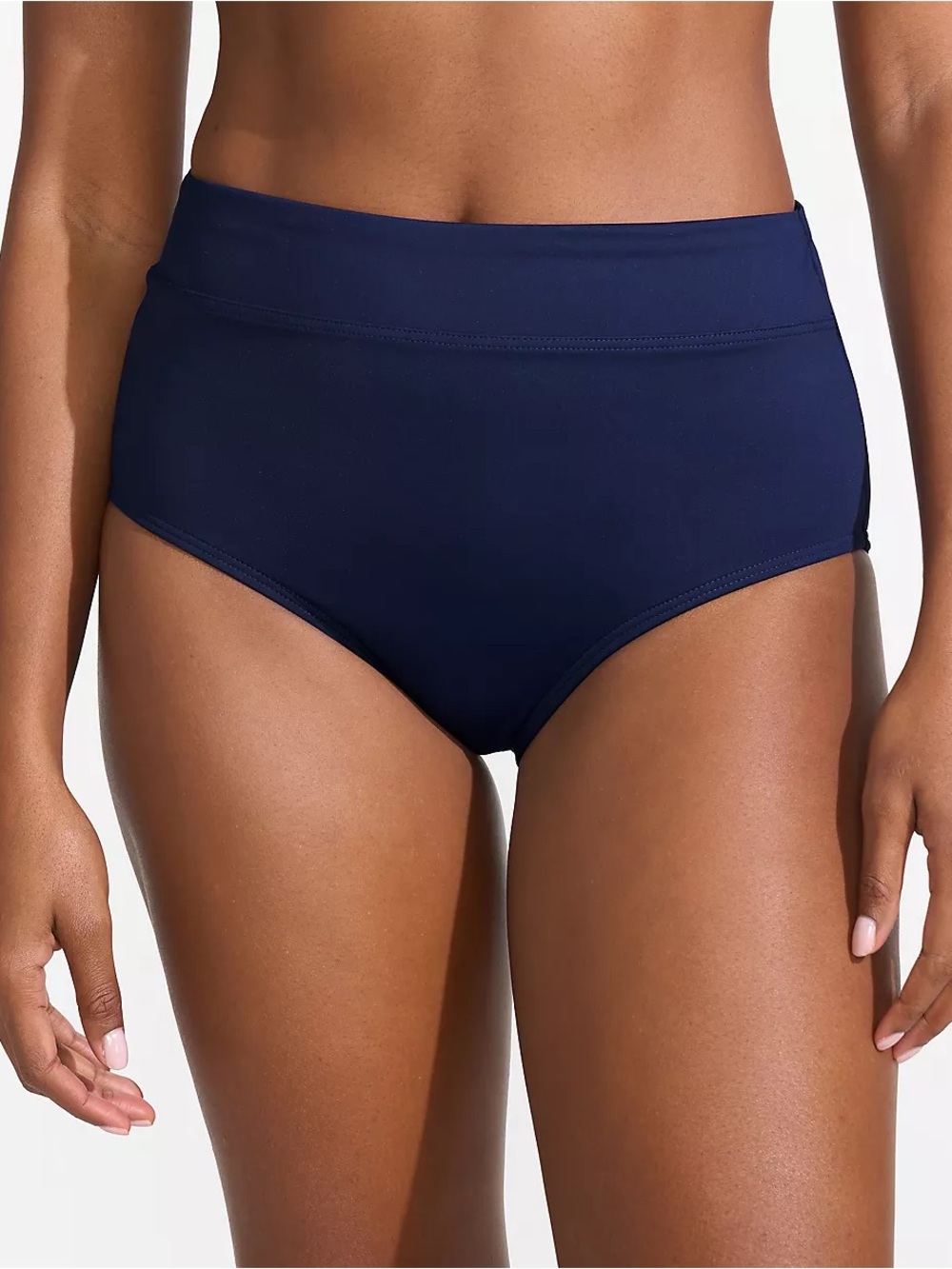 NWT Lands' End Navy High-Waist Bikini Bottoms